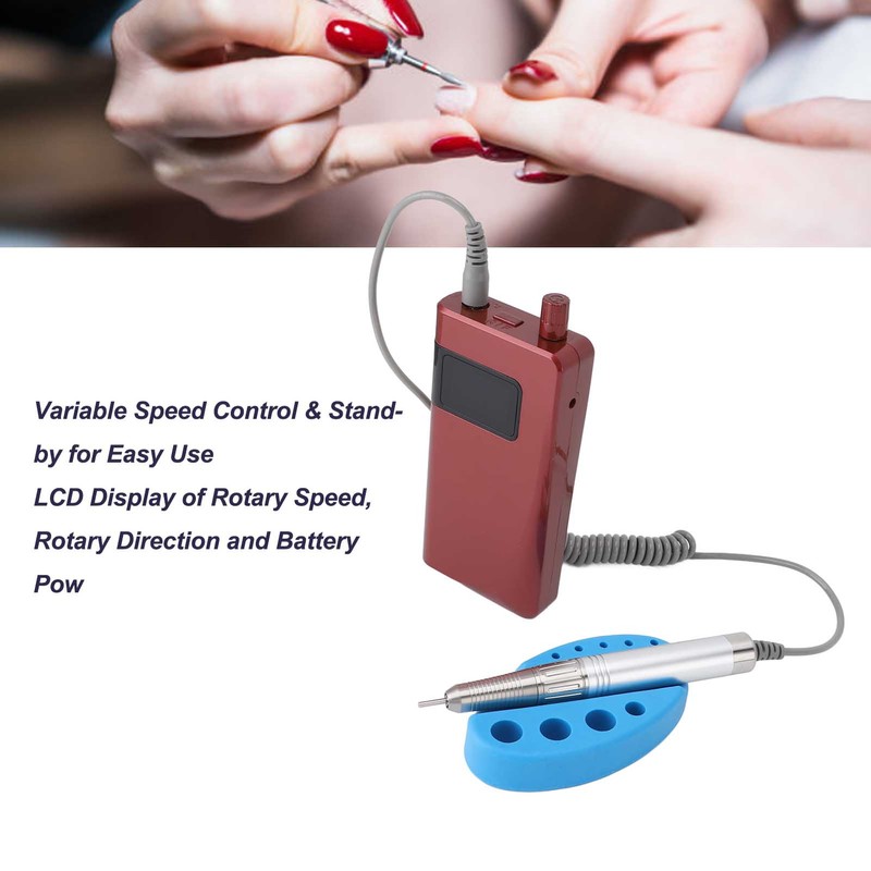 35000RPM Cordless Nail Drill Electric File Forward Reverse LCD Display