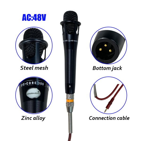 STARAUDIO Elecrect Condense Cardioid Microphone Wired Handheld Recording Complete Live