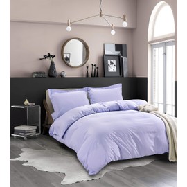 Elegant Comfort Luxury 3-Piece Duvet Cover Set - 1500 Premium Hotel Quality Microfiber Hotel Collection - Comforter Cover with Button Closure and Shams, King/California King, Lilac