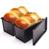 CHEFMADE Pullman Loaf Pan with Lid 2 Pcs, 1Lb Dough
