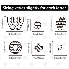 260 Pcs Black and White Bulletin Board Letters for Classroom 4” Letters Combo Pack Set Dots Stripe Classroom Decorations Alphabet Numbers Symbols Letters for Bulletin Board Classroom Decor