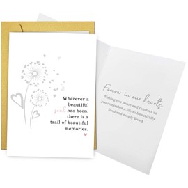 Qiliji Sympathy Card for Her Him, Bereavement Card, Condolence Cards for Loss of Loved One, Sorry for Your Loss Cards, Beautiful Soul Leaves Beautiful Memories