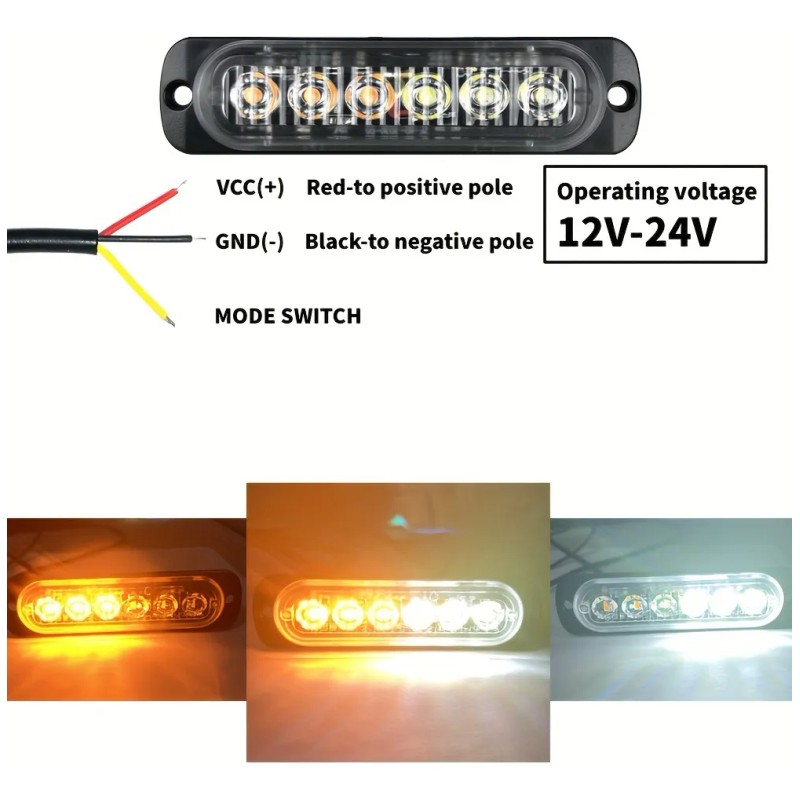2pcs Estrobo Led Para Carro Faros Moto Y Coche Tuning