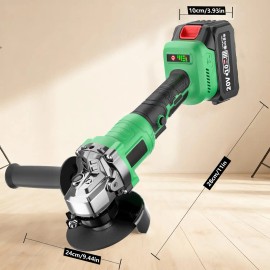 20V Cordless Angle Grinder Brushless Motor 8100rpm Industrial DIY Tool Battery Powered with Grinding Disc Wheelvoltage: 20 V, Disc Diameter: 5 in, power: 850W, color: Green