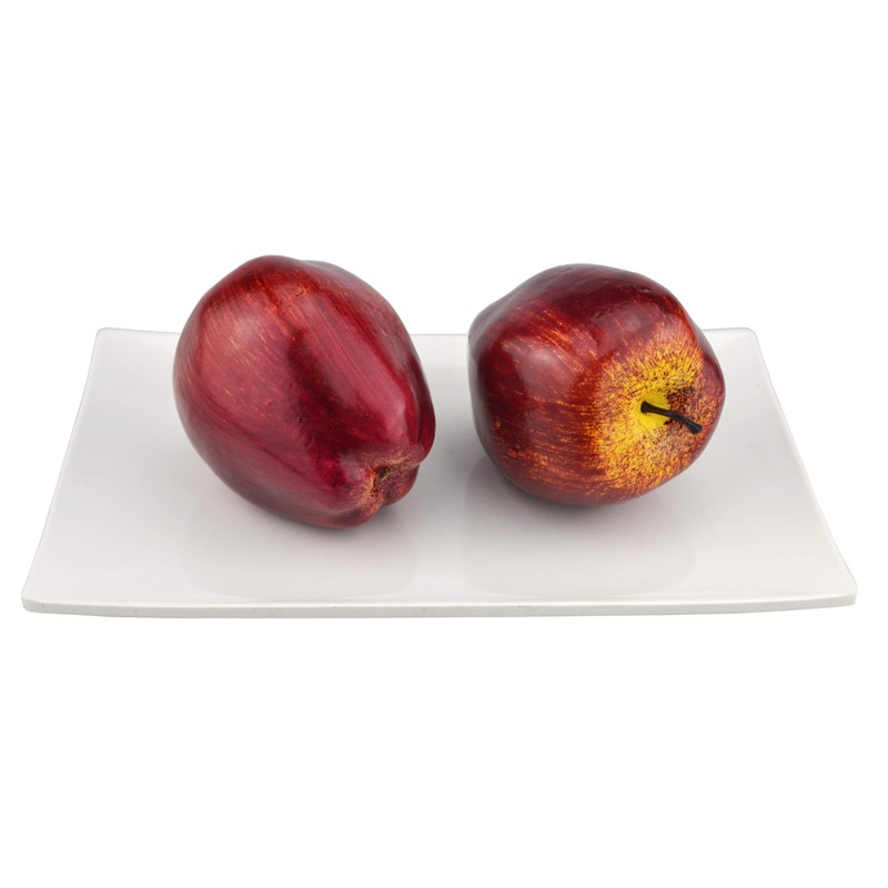 JEDFORE Fake Dark Red Apple Simulation Artificial Lifelike Plastic Red