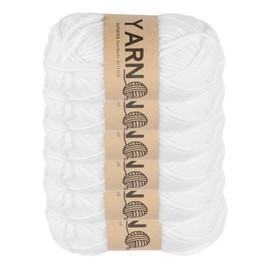 sourcing map 6Pcs Crocheting Yarn, 1.8mm White 5 Ply Acrylic Yarn 150 g Sport Weight Yarns Bulk Soft and Fluffy Yarns for Knitting DIY Crochet Handicraft Blankets Gift,328 Yards Total