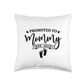 Smarty Pants Designs Promoted to Mommy est. 2023, New Mom Gift Throw Pillow, 16x16, Multicolor