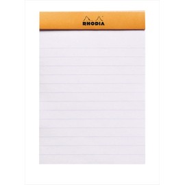 RHODIA 12600C - Stapled Notepad N°12 Orange - 8.5x12 cm - Lined - 80 Detachable Sheets - 80G White Clairefontaine Paper - Soft, Resistant and Waterproof Coated Card Cover - Basics