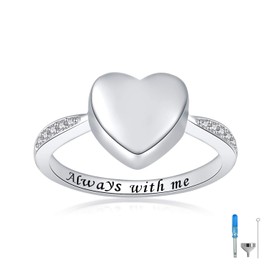 BEILIN Hold Loved Ones urn Ring 925 Sterling Silver Always with me Heart Cremation Urn Ring for Ashes for Women