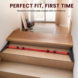 Adjustable Stair Tread Template Tool for Precise Cuts – 10.2–60 in Aluminum Measuring Jig for Woodworking