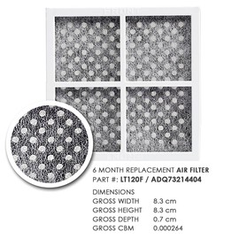 LG 3X Refrigerator Air Filter Replacement, ADQ73214404, Change Every Six Months or When Filter Alert Light Turns On