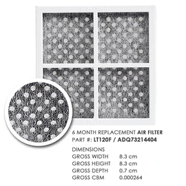LG 3X Refrigerator Air Filter Replacement, ADQ73214404, Change Every Six Months or When Filter Alert Light Turns On