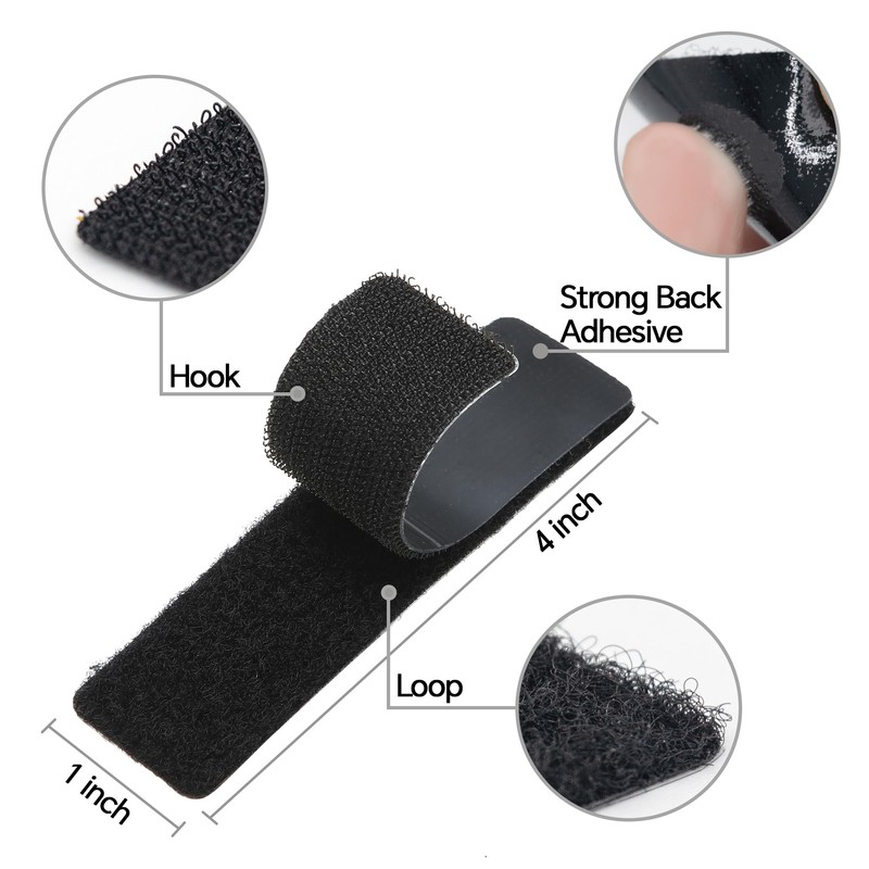 Adhoklop 24 Sets 1x4 inch Hook and Loop Strips with