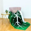 Leaf Blanket, Big Green Leaf Blanket Shape,Soft Plush Flannel DoubleThrow