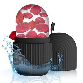 Ice Roller for Face and Eye，Ice Cube Roller Massager for Skin Women Care Tools, Naturally Conditioning De-Puff Eye Bags, Reduce Migraine Pain - Color: Stripes - Black-A