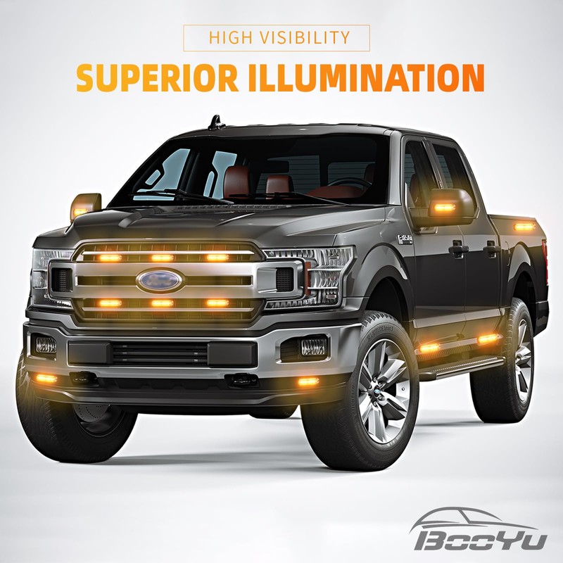 BooYu Amber LED Surface Mount Emergency Strobe Flashing Lights for