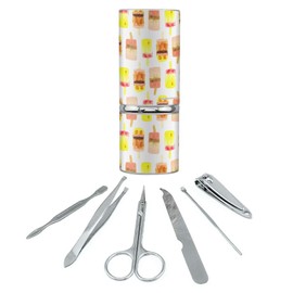 Pretty Ice Pops Stainless Steel Manicure Pedicure Grooming Beauty Care Travel Kit