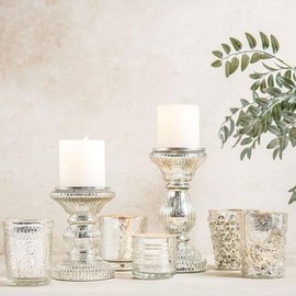 Lillian Vernon White Pillar Candles - Matching, Set of 2, 3 1/2" H x 3" Diameter