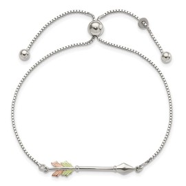 Auriga Fine Jewelry 925 Sterling Silver 12K Gold Accents Arrow Adjustable Bracelet