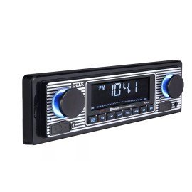 SDX Vintage Bluetooth Car Head Unit Receiver MP3 Player AUX USB Charging Port