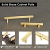 QOGRISUN 2-Pack Solid Brass Cabinet Pulls Hexagon Drawer Handles,7-9/16-Inch Hole