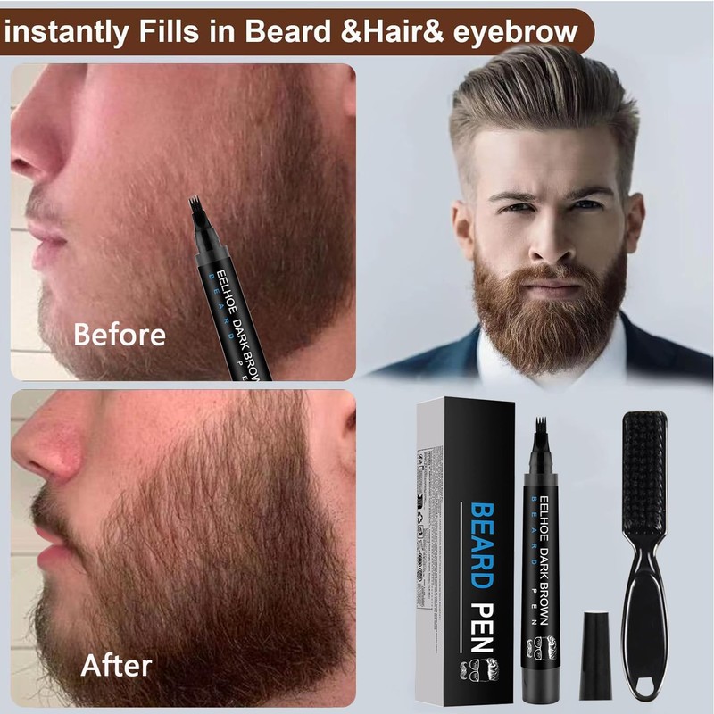 Beard Pencil Filler for Men,Waterproof Beard Pen Beard Filling Pen