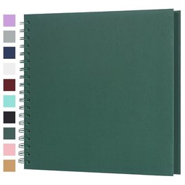 Scrapbook Album 10x10 Inches 100 Pages Hardcover Kraft Paper Photo Album Scrap Book Memory Book Blank DIY Scrapbook Albums for Boyfriend Wedding Baby Travel Anniversary Family, Green