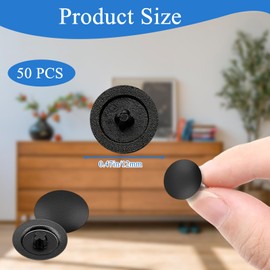 50PCS Black Screw Caps, 12 MM Plastic Cross Head Screw Cap, Screw Cover Caps Fit Phillips Screw, Screw Covers for Furniture, Wardrobe, Cabinet Shelf
