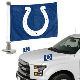 FANMATS 61868 Indianapolis Colts Ambassador Car Flags - 2 Pack Mini Auto Flags, 4in X 6in, Perfect for Hood or Trunk