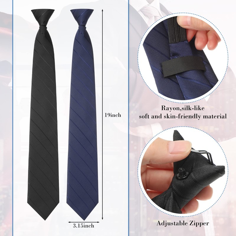 Janmercy 6 Pcs Clip on Tie for Men Clip on