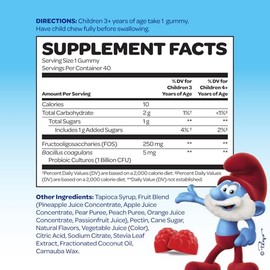 VITABURST Gomitas de prebióticos y probióticos para niños de Smurfs  Gomitas probióticas para niños para la digestión y la inmunidad  Elaboradas con  