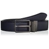 Lacoste PLM0626 Men's Reversible Gun Metal Buckle Leather Belt, navy