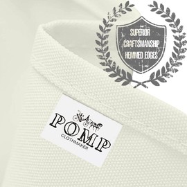 Pomp Ivory 120" Inch Round Premium Polyester Tablecloth | Wrinkle + Stain Resistant Easy Care Fabric | Fits Round Table