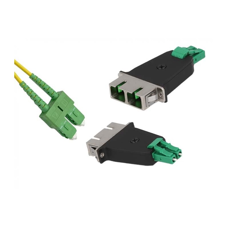 Elfcam® Fiber Optic Adapter Duplex Cable LC/APC Male to SC/APC