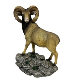 The Bridge Collection Horned Ram Figurine - Sheep Figure for Home Decor - Sheep Decor for Christian, Mountain, Cabin Decor