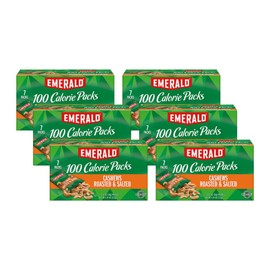 Emerald Nuts, Cashews Roasted & Salted, 100 Calorie Packs, 7 Ct, 4.34 Oz (Pack of 6)