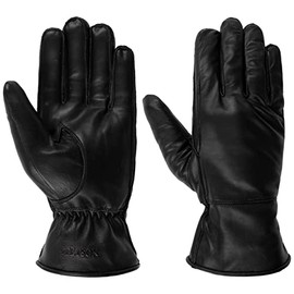 Stetson Cowskin Leather Gloves Finger Gloves Women / Men with Lining Autumn Winter 9 1/2 HS Black, black