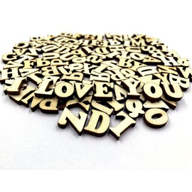Aliotech 100Pcs 0.6inch Natural Wooden Letters for DIY Crafts