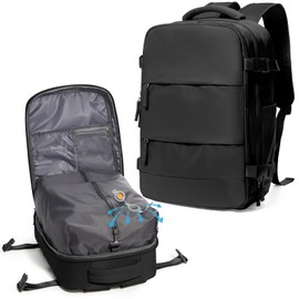 UPPACK Vacuum Travel Backpack for Women Men Carry on Backpack Luggage Flight Approved Personal item Travel Bag Essentials With Wet and Dry Separation Bag Black