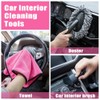 AUTODECO Windshield Cleaner Tool, 17Pcs Car Interior Detailing Kit, Detailing