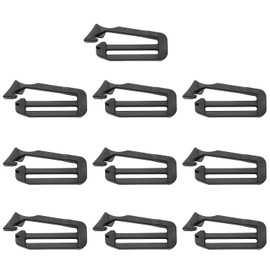 SQXBK - Clip de conexión de cincha, 10 unidades, 1 pulgada/25 mm, clips de conexión de cincha, hebilla para mochila, clip unilateral, Negro -, 1 Inch