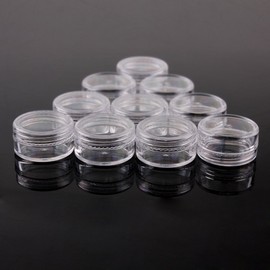 Nsstar 50 PCS Empty Clear Plastic Cosmetic Containers Jars Pot 5 Gram Size Eyshadow Makeup Nail Powder