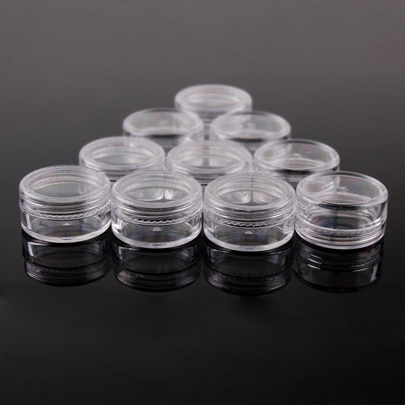 Nsstar 50 PCS Empty Clear Plastic Cosmetic Containers Jars Pot