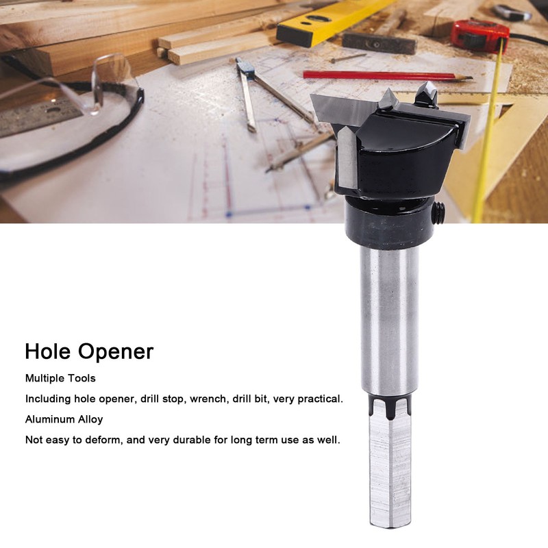Hole Opener Drilling Guide Drill Bit 35mm Woodworking Tool for