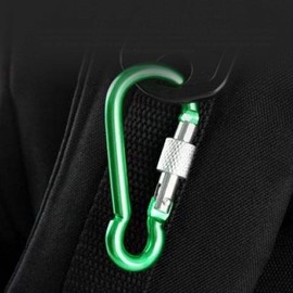 D-Shape Carabiner Hook with Double Lock for Camping & Climbing Double Lock 6ea