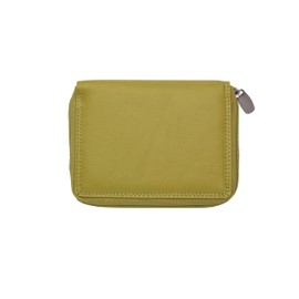 Josephine Osthoff Women's Leather Large Wallet with Zip Small Wallet Men's Credit Card Holder RFID Protection Wallet with Coin Compartment (926), citrus, coin purse