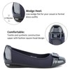 Greatonu Women's Casual Classic Closed Square Toe Wedge Ballet Flats,