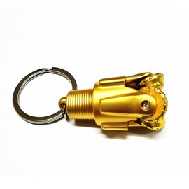 Ya.x Keyrings Key Holder Oilfield Drill bit Pendant Oil well Jewelry Gift Sticker Keychain for Christmas Valentine's Day (gold)