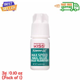 KISS PowerFlex Maximum Speed Nail Glue for Press On Nails,3g/0.10 oz (Pack of 1)
