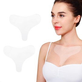 WXYINSPAS Chest Wrinkle Patches, Reusable Hydrogel Anti Aging Chest Pads, Hypoallergenic Silicone Gel Anti Wrinkle Tape for Side Sleeping, Neck & Décolleté, Smooth Fine Lines (chest-2 Pcs)